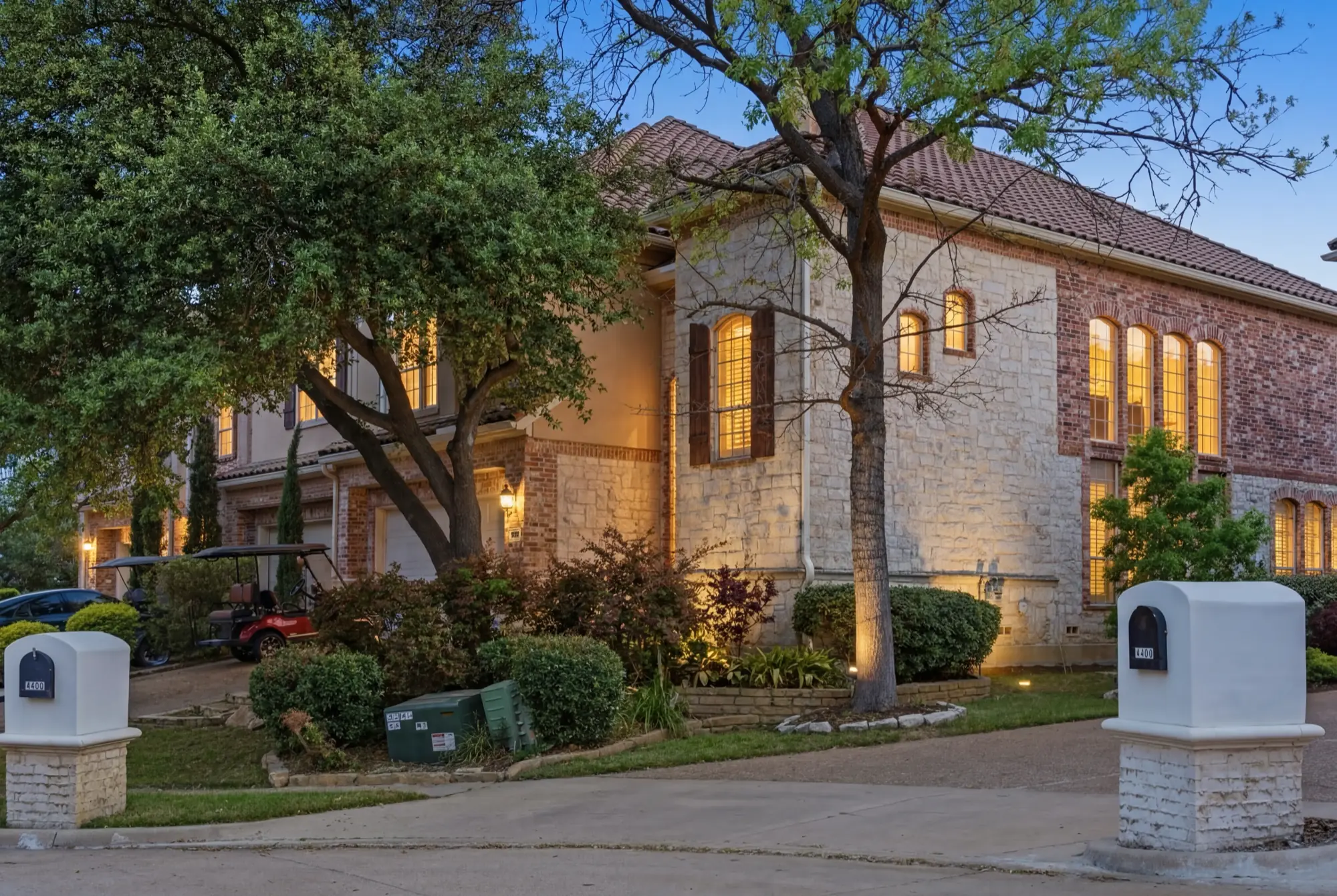 Exterior street view at twilight